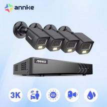 ANNKE 8CH 5MP Lite Sistema di Sicurezza Video CCTV Kit Con 3K 4X 5MP Microfono Incorporato Telecamere di Sorveglianza Impermeabili 5 IN1 H.265 + DVR