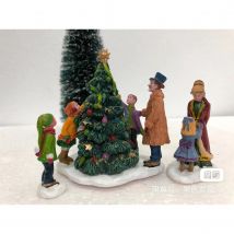 Party Decor Merry Xmas Resin Painted Happy Christmas Scene Ornaments Home Living Room Decorations Holiday Gifts