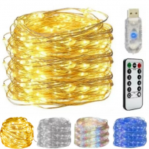 2/5/10/20/30M USB Fata Luci Della Stringa LED Nastro Filo Luci Con 8 Modalità di Illuminazione di Controllo Remoto Per La Camera Da Letto decorazioni natalizie