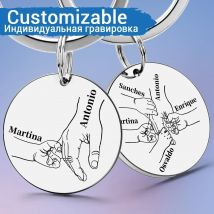 Personalized Keychain Customized Name Father's Mother's Day Daddy Papa Mom Key Chains Rings For Car Pendant Love Gifts P026S