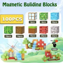 Magnetischer Baustein, magnetische Blöcke, Mine World Set Edition, magnetische Würfel, Konstruktionsspielzeug, STEM, Montessori, sensorisches Spielzeug