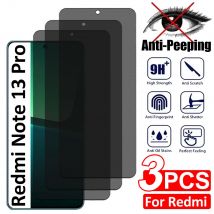 3 Stück Sichtschutz-Displayschutzfolie für Xiaomi Redmi Note 10 11 12 13 Pro 9s 9 Pro Max 10S 11S 12S 12 4G 5G Anti-Spy gehärtetes Glas