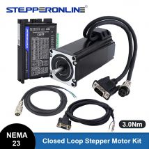 STEPPERONLINE Nema 23 motore passo-passo ad anello chiuso 3Nm con Kit servoazionamento 2 pezzi 1.7m cavi motore Encoder Nema23