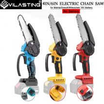 Mini Chainsaw 4/6InCordless Woodworking Handheld Garden Electric Cutting PowerTool Fit Makita/Dewalt/Milwaukee 18V Battery Pins