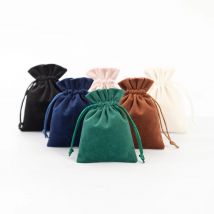 10 pezzi di gioielli in morbido velluto con coulisse borsa in pelle scamosciata anello orecchino ciondolo braccialetto collana sacchetto per imballaggio bomboniere bustina regalo