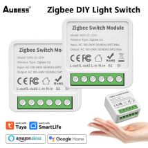 AUBESS Tuya WiFi/ZigBee Mini interruptor inteligente 1/2/3/4 Gang compatible con Control de voz bidireccional a través de la aplicación Smart Life Alexa Google Home Yandex
