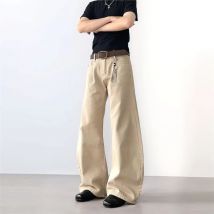 Neue 2025, amerikanische Retro-Cleanfit-Hose mit weitem Bein, gebogenes Messer, lockere Freizeithose für Herren, High Street, gerade, trendiger Herbst