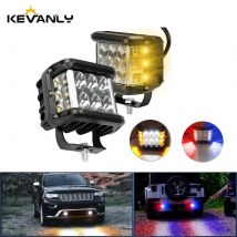 1pc/2pcs 4 "LED Arbeit Licht Dual Side Shooter Pod Weiß & Bernstein Strobe Lampe Off Road blinklicht Für Auto Lkw Pickup Boot Suv