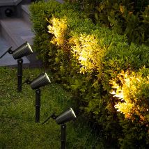 Focos solares de 9led para exteriores, lámpara impermeable montada en el suelo para césped, paisaje, patio, jardín, decoración de árboles