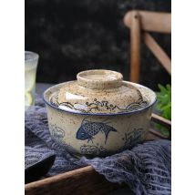 6.5inch Japanese Style Ramen Bowl With Lid Ceramic Instant Noodle Bowl For Soup Rice Noodle And Porridge Kitchen Tableware