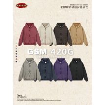 ZODF Retro Autumn Batik Washed Zipper Hoodie For Men Unisex Oversized Distressed 420gsm Terry 100% Cotton Hooded Coats HY0936