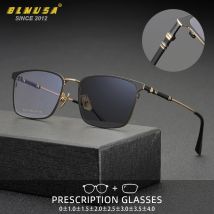 BLMUSA Mode Retro Titan Brille Rahmen Quadrat Photochrome Anti Blue Ray Lesebrille Männer Myopie Brillen