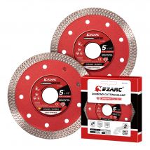 5 Inch / 4.5Inch Super Thin Diamond Blade 2Pcs for Porcelain/Ceramic/Granite/Marble, Smooth Cutting Wheel Disc for Angle Grinder