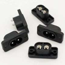 5pcs 2Pin C8 Male Power Socket Embedded Electric Connector 35mm*15mm AC 2.5A 250v