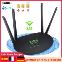 KuWfi 300Mbps CAT4 4G Router CPE Router Wifi wireless 2.4G Modem LTE con slot Micro USim RJ45 WAN Porta LAN Antenna esterna WPS