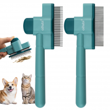 Oitabi 1/2PCS Flea Comb for Dogs and Cats with Release Button Fine Tooth Dog Comb for Pet Hair Removal, Cleaning Remove Fleas Eg