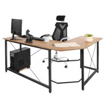 Homfa 66"(176 cm) Scrivania a forma di L Scrivania per computer da gioco Scrivania per laptop Home Office Tavolo da lavoro ad angolo Scrivania da studio 190 cm x 120 cm x 75 cm