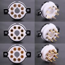 1 pezzo EIZZ NUOVO 8Pin Presa Tubo Piastra Dorata Spille di Rame Per KT88 KT66 EL34 6SN7 5881 6V6 5U4G 6550 CV181 Amplificatore valvolare HIFI