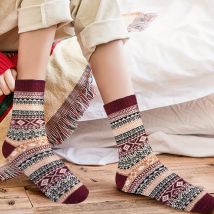 5 Paar Winters ocken, warme dicke weiche Waden socken Vintage lässige vielseitige Damen socken