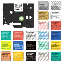 12/18/24mm Compatibile per Brother P-touch Nastro per etichette 12mm Nastro per etichette laminato 18mm per etichettatrice PT710BT D600 P900W E550W 350
