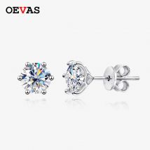 OEVAS 100 % 925 Sterling Silber 0,2-2 Karat D Farbe Moissanit Diamant Ohrstecker Für Frauen Funkelnden Hochzeit Edlen schmuck