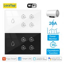 Tuya Smart Life 20A Boiler Water Heater Switch Touch Panel Control Timer Countdown Energy Monitoring Work with Google Home Alexa