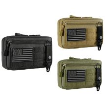 Outdoor Nylon Portable Men's Waist Bag, EDC Hunting Toolkit, Molle Pouch with Metal Hooks, Camouflage Waist Pack Coin Purse