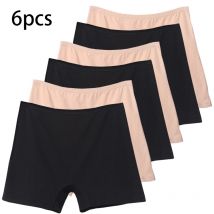 6 stücke Baumwolle Frauen Höschen Dame Plus Größe Boxer Unterwäsche Hohe Taille Slips Einfarbig Weibliche Dessous Shorts Sicherheit Panty