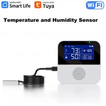Haozee Tuya Smart WIFI Temperature and Humidity Sensor with Backlight LCD Display Indoor Thermometer Hygrometer Meter