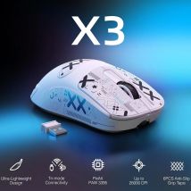ATTACK SHARK X3 Mouse da gioco wireless leggero, trimodale 49 g, sensore DPI PAW3395 26K, durata della batteria 200 ore, 5 pulsanti programmabili