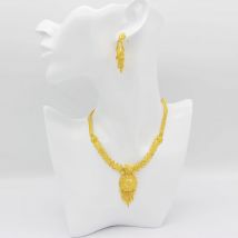 Adixyn Halskette Ohrringe Set Dubai Gold Farbe Schmuck Set für Frauen Hochzeit Schmuck Geschenke N 110817