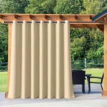 Wasserdichter Outdoor-Vorhang, Verdunkelungs-Terrassenvorhang für Schiebetüren / Foyer / Dorn / Lanai Custom Beige, individuell anpassbar, 1-Panel