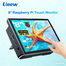 Unew Monitor Raspberry Pi da 8 pollici 1280x800 16:10 HDMI per Raspberry Pi 5 4 3 Orange Banana Pi Progetti fai da te Display touchscreen
