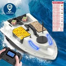 Barco de cebo de pesca con GPS UE, 4 bahías de catapulta, barcos de cebo para pesca de carpa con posicionamiento GPS, barco de cebo de 600 m con luz nocturna LED