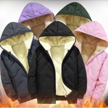 Dubbped Winter Keep Warm Boys Girl Jacket Lined With Velvet Thick Cotton Padded Hooded Coat Kids Children Out The Cold Outerwear