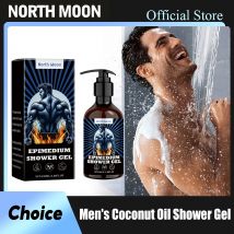 North Moon Men Coconut Oil Shower Gel Removing Exfoliate Lasting Nourish Smooth Reduce Dry For Sensitive Skin Body Washing Gels