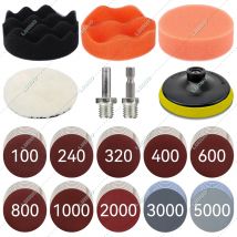 Gąbka polerska do detailingu samochodowego 3/4/5/6 cala, wełniana podkładka do polerowania, renowacji reflektorów, papier ścierny do szlifowania, woskowania, czyszczenia i mycia.