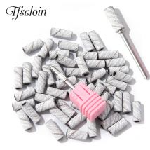 TFSCLOIN 50PCS 3MM Mini Edelstahl Schleifbänder Dorn 3/32" Schaft Nagelbohrer Zubehör Werkzeuge # 80 # 120 # 180 # 240