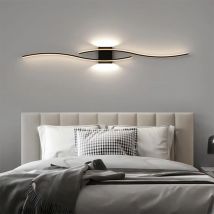Nowoczesna lampa ścienna LED Strip Podwójna krzywa Zdalne sterowanie Światło nocne Dekoracja Czarne złoto Kinkiety ścienne Salon Sypialnia Led Fixtu