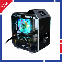 52pi Himbeer pi 4 Modell b abs Mini Tower Nas Kit mit Eisturm 0,96 Bildschirm Display Netzteil