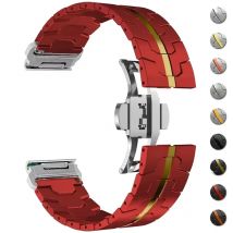 QuickFit Metallarmband für Garmin-Uhr Fenix 5/5X/5XPlus/6/6XPro/7x/8 26 22 mm Titanfarbenes Edelstahlband Forerunner 945