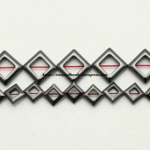 Natürliche Flache Hohl Quadratische Form Schwarz Hämatit Stein Lose Perlen 8X 8 13,5X13,5 MM 15 "Pick Größe für Schmuck Machen