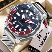 FeelNever Top Marke Luxus Automatische Uhr Für Männer Mode Business Uhr Männer Militärische Wasserdichte männer Mechanische Armbanduhren