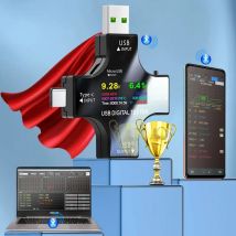 ‌ Tester USB Type-C PD Cyfrowy miernik pojemności 8A Monitor napięcia i prądu Power Bank Detektor ładowarki z szybkim ładowaniem QC3.0