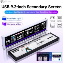 Schermo secondario IPS tipo C da 9,2 pollici TURZX 1920x462 LCD per Windows 10 11 Telaio del computer Rete CPU GPU RAM Monitor per disco rigido