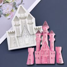Schloss-Silikonform für Zuckerguss, Harzwerkzeuge, Cupcake-Backform, Fondant-Kuchendekorationswerkzeuge