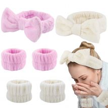 Waschen Gesicht Stirnbänder 3 Stück Frauen Korallen Fleece Haar bänder Manschette wasserdichte Bänder saugfähige Armbänder Stirnband Haarschmuck Set