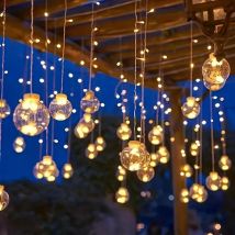 Cortina de bolas de deseos para decoración de habitación, lámpara de jardín con batería, cielo estrellado, luces LED para acampar, Año Nuevo, Navidad, 1 unidad