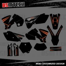 DSMTECH für KTM EXC EXCF 125 200 250 300 400 450 525 2003–04 SXF EXC 2004 Vollgrafik-Aufkleber-Set, benutzerdefinierter Nummernname