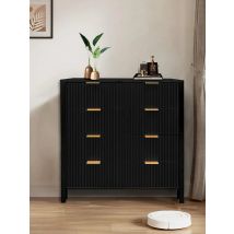 4 Drawer Dressers for Bedroom, Fluted Tall Dresser, Bedroom Chest of Drawers, Mid Century Modern Dresser for Bedroom Living Room